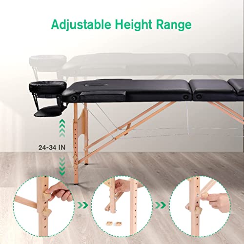 【Limited TIME Offer】 3-Section Ergonomic Massage Table Portable, 84 Inches ...