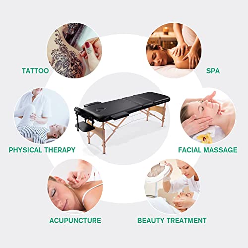 【Limited TIME Offer】 3-Section Ergonomic Massage Table Portable, 84 Inches ...