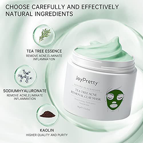 Clay Mask, Tea Tree Mask Clay, Sensitive Soothing, Nourishing, Anti-Acne, Cle...