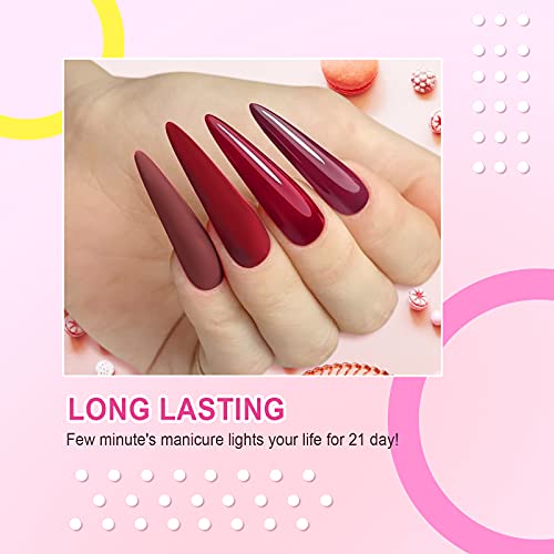 Gel Nail Polish, Joytii 8 Colors Gel Nail Polish Set with Base Coat, Glossy a...