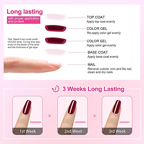 Gel Nail Polish, Joytii 8 Colors Gel Nail Polish Set with Base Coat, Glossy a...