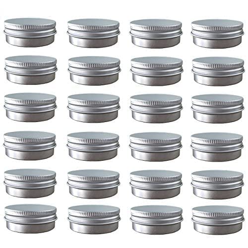 JOYWEE Aluminum Tin Jars, Cosmetic Sample Metal Tins Empty Container Bulk, Ro...