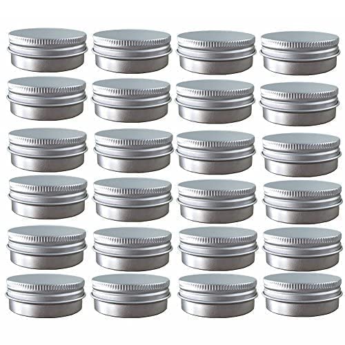 JOYWEE Aluminum Tin Jars, Cosmetic Sample Metal Tins Empty Container Bulk, Ro...