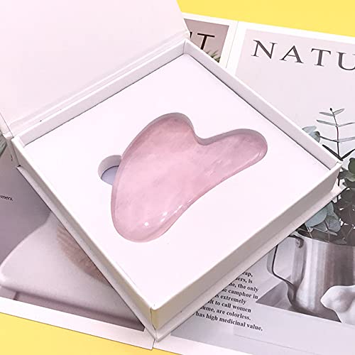 Gua Sha Massage Tool Natural Rose Quartz Jade Gua Sha Stones for Facial and S...