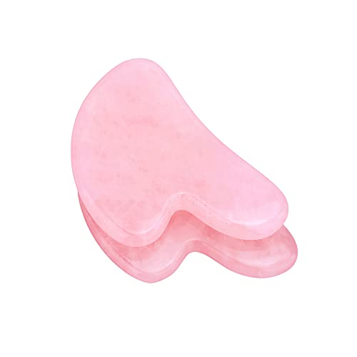 Gua Sha Massage Tool Natural Rose Quartz Jade Gua Sha Stones for Facial and S...