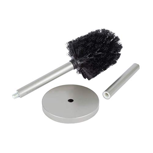 JS Jackson Supplies Sleek Toilet Brush and Holder with Metal Handle - Brushed...