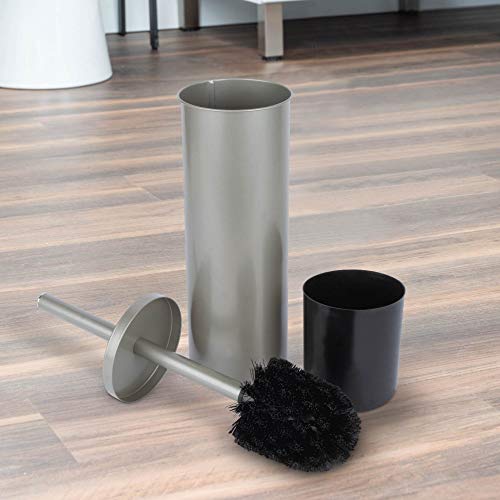 JS Jackson Supplies Sleek Toilet Brush and Holder with Metal Handle - Brushed...