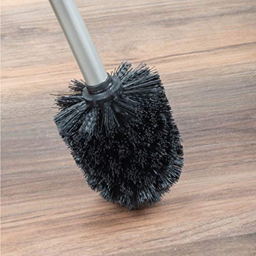 JS Jackson Supplies Sleek Toilet Brush and Holder with Metal Handle - Brushed...