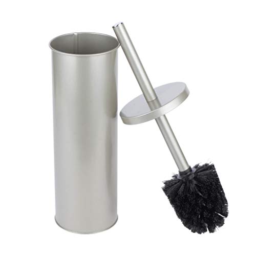 JS Jackson Supplies Sleek Toilet Brush and Holder with Metal Handle - Brushed...