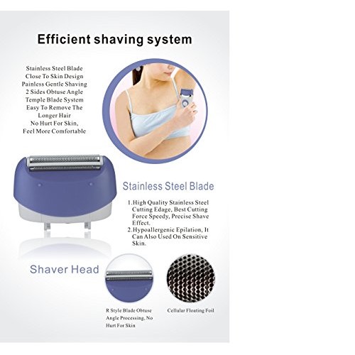 Epilator For Women By JTrim SilkTouch 3 in 1 Electric Shaver With Facial Clea...