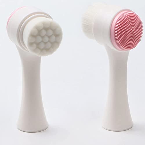 JTRJ Soft and Gentle Fiber face wash Tool, Skin Care Tool, Double-Sided Silic...