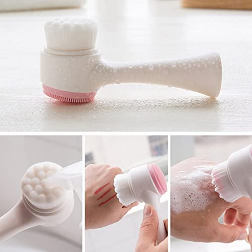 JTRJ Soft and Gentle Fiber face wash Tool, Skin Care Tool, Double-Sided Silic...