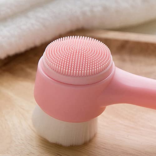 JTRJ Soft and Gentle Fiber face wash Tool, Skin Care Tool, Double-Sided Silic...