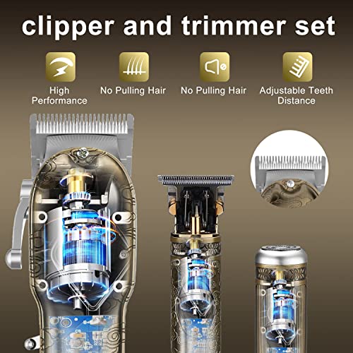 JTTJDB Professional Hair Clippers Set for Barber,Men Cordless Clippers for Ha...