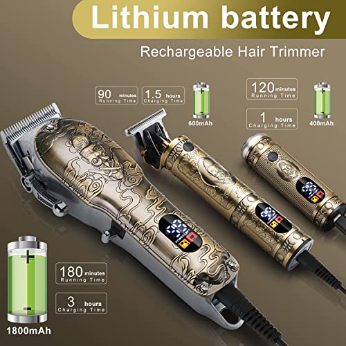 JTTJDB Professional Hair Clippers Set for Barber,Men Cordless Clippers for Ha...