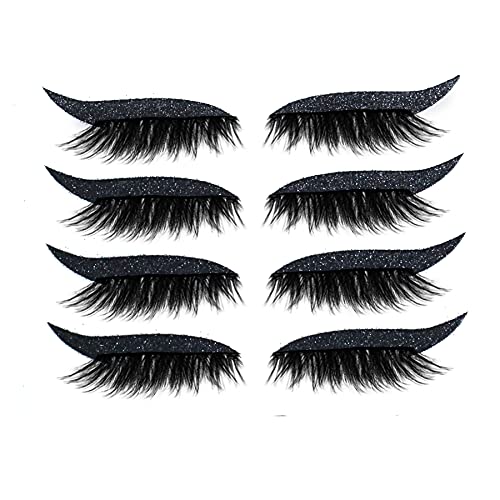 Eyeliner Eyelash Stickers, Reusable Waterproof Stick on Eyeliner Eyeshadow Ma...