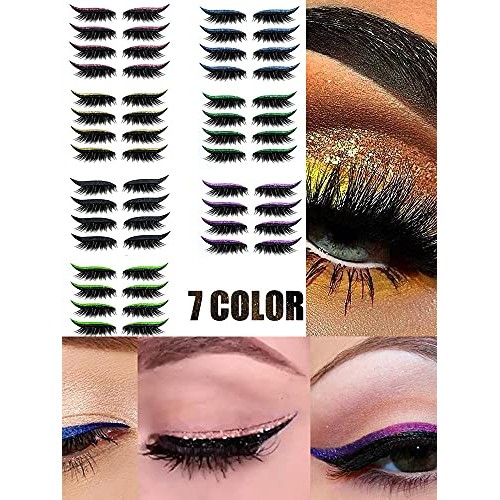 Eyeliner Eyelash Stickers, Reusable Waterproof Stick on Eyeliner Eyeshadow Ma...