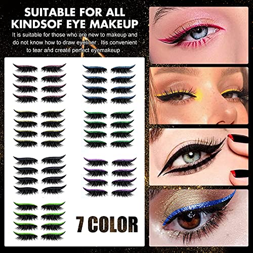 Eyeliner Eyelash Stickers, Reusable Waterproof Stick on Eyeliner Eyeshadow Ma...
