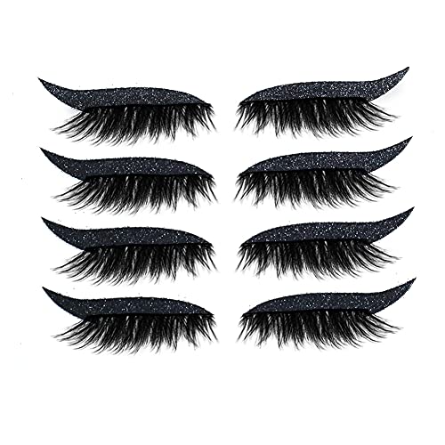 Eyeliner Eyelash Stickers, Reusable Waterproof Stick on Eyeliner Eyeshadow Ma...