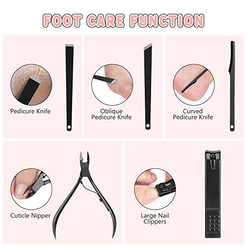 Manicure Set, Jubolion 19pcs Stainless Steel Professional Nail Clippers Pedic...