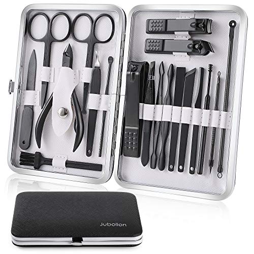 Manicure Set, Jubolion 19pcs Stainless Steel Professional Nail Clippers Pedic...