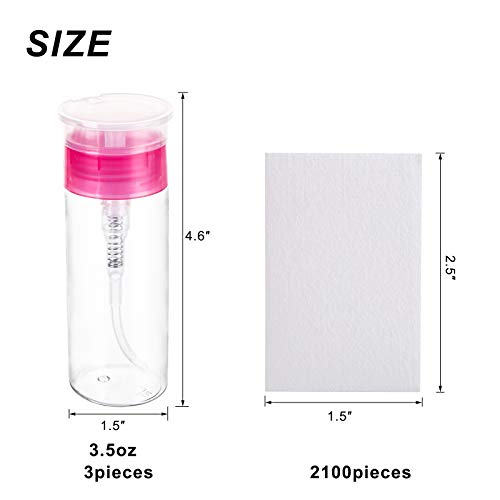 Jucoan 2100 PCS Nail Polish Remover Cotton Pads, Lint Free Nail Wipes, Dispos...