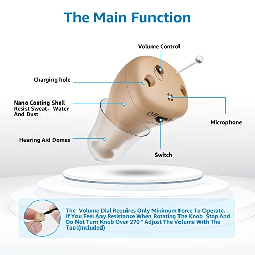 Nano Hearing Aids for Seniors Rechargeable with Noise Cancelling, Mini Invisi...