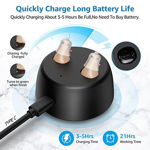 Nano Hearing Aids for Seniors Rechargeable with Noise Cancelling, Mini Invisi...