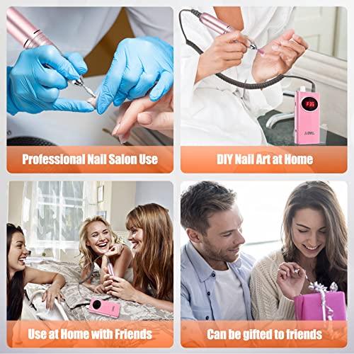 Portable Electric Nail Drill 35000 rpm,JUEMEL Electric Nail File 2600mAh,Forw...