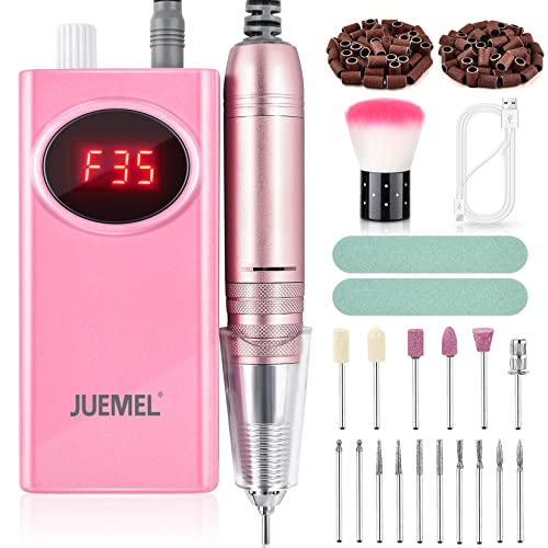 Portable Electric Nail Drill 35000 rpm,JUEMEL Electric Nail File 2600mAh,Forw...
