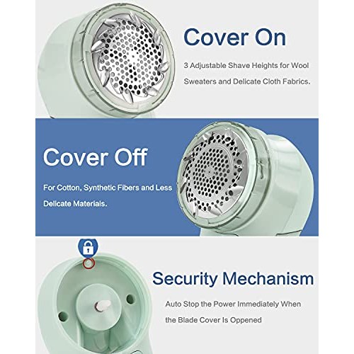 JUEYINGBAILI Fabric Lint Shaver - Fuzz Remover, with 3 Shave Heights, Battery...