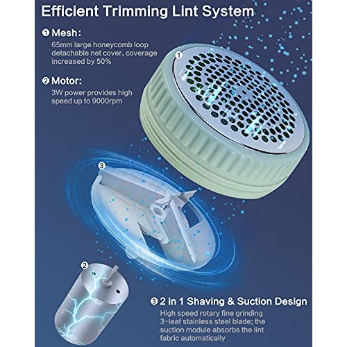 JUEYINGBAILI Fabric Lint Shaver - Fuzz Remover, with 3 Shave Heights, Battery...