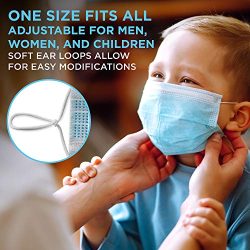 Jumbl Blue Disposable Face Masks | Protective 3-Ply Breathable Comfortable No...