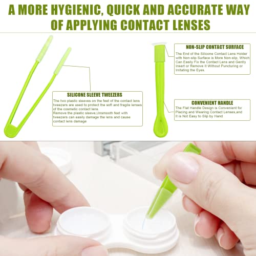 10 Pack Colorful Contact Lens Remover and Inserter Tool Case Set,Portable Con...