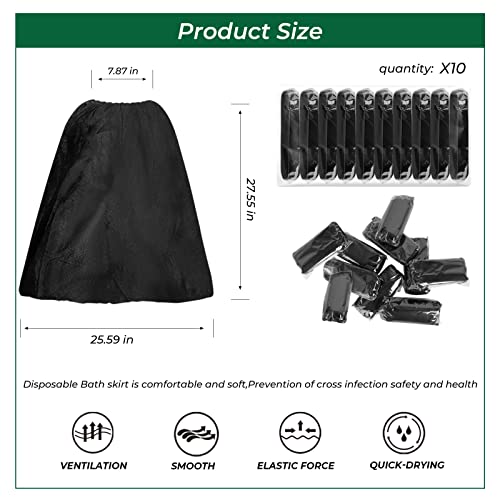 10 Pieces Disposable Spa Body Wrap Sauna Bath Skirt Adjustable Bathrobe Breat...