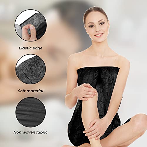10 Pieces Disposable Spa Body Wrap Sauna Bath Skirt Adjustable Bathrobe Breat...