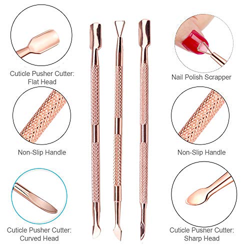 JUNHCZOY Cuticle Peeler Scraper Remove Gel Nail Polish and Cuticle Pusher and...