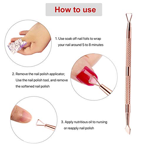 JUNHCZOY Cuticle Peeler Scraper Remove Gel Nail Polish and Cuticle Pusher and...