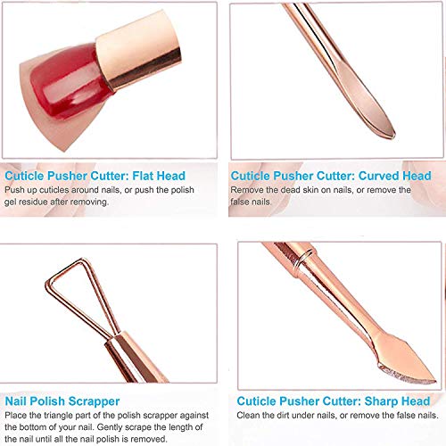 JUNHCZOY Cuticle Peeler Scraper Remove Gel Nail Polish and Cuticle Pusher and...
