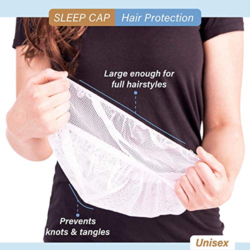 Mesh Bonnet Protective Night Cap for Curly or Frizzy Hair Protection, 2-Pack ...