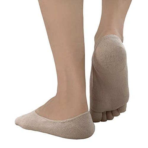 Therapeutic Gel Heel Socks - 2 Pair Invisible Foot Spa Glove Socks for Cracke...