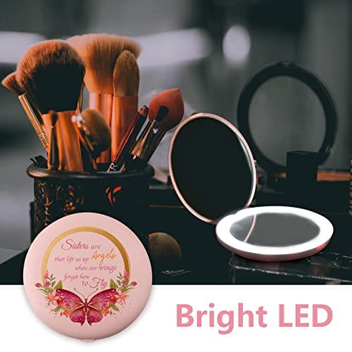 Gifts for Sister from Sister, Compact Mirror with LED, Birthday Gifts for Sis...