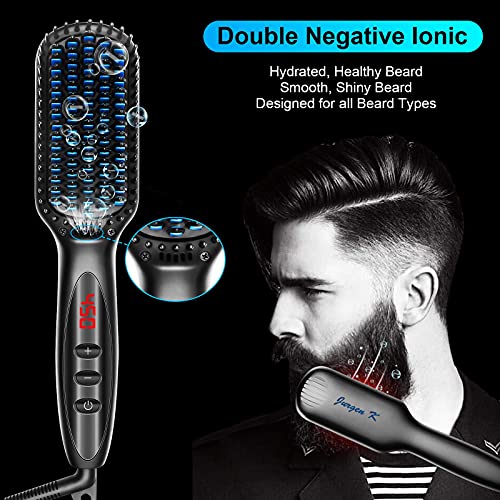 Jurgen K Beard Straightener Men Gifts-Heated Beard Brush,Ionic Hot Beard Comb...