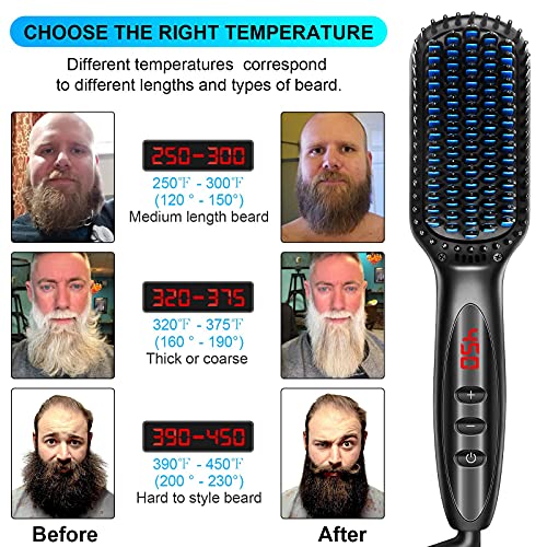 Jurgen K Beard Straightener Men Gifts-Heated Beard Brush,Ionic Hot Beard Comb...