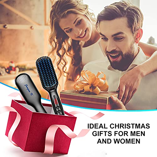 Jurgen K Beard Straightener Men Gifts-Heated Beard Brush,Ionic Hot Beard Comb...