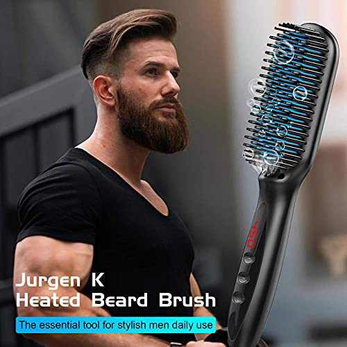 Jurgen K Beard Straightener Men Gifts-Heated Beard Brush,Ionic Hot Beard Comb...