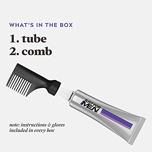 Just For Men Touch of Gray, Gray Hair Coloring Kit for Men with Comb Applicat...