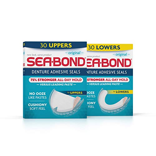 Sea Bond Secure Denture Adhesive Seals Multipack, Zinc Free, All Day Hold, Me...