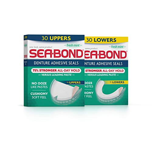 Sea Bond Secure Denture Adhesive Seals Multipack, Zinc Free, All Day Hold, Me...