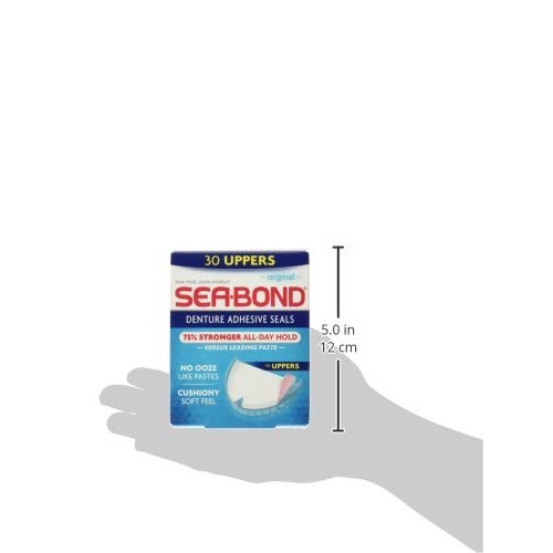 Sea Bond Secure Denture Adhesive Seals, Original Uppers, Zinc Free, All Day H...